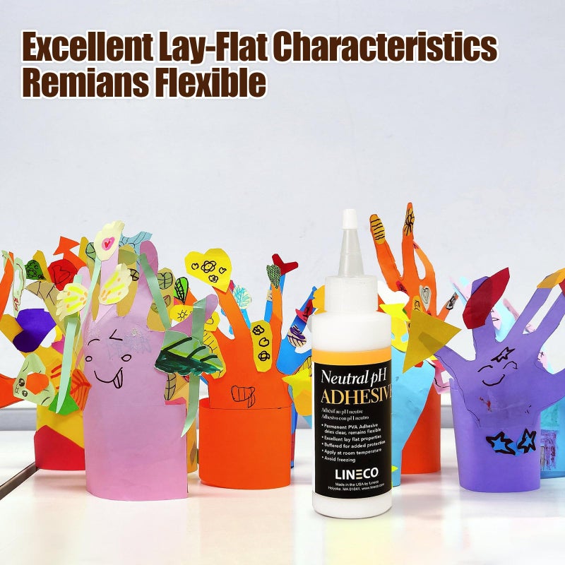 Lineco Neutral pH Liquid Adhesive, Acid-Free PVA Formula Preservation Material, Dries Quick and Clear, Water Soluble Flexible, 4 Ounces, Used for Book Binding and DIY Projects (Pack of 2) - Image 4